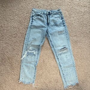 Garage Vintage Wash Ripped Mom Jeans